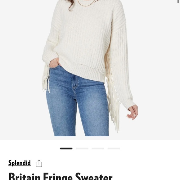 Fringe Detail Cream Sweater - Picture 5 of 5